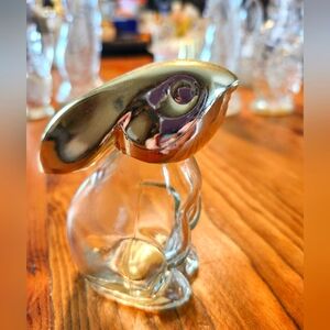 Vintage Avon Glass Bunny Empty Decanter